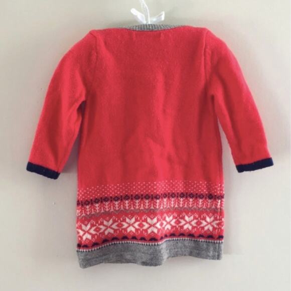 Baby Boden Fair Isle Red Knit Sweater Dress 6-12 Months - Picture 5 of 5